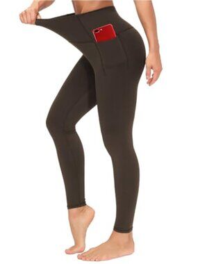 High Waisted Yoga Leggings Tummy Control Workout Pants with Pockets